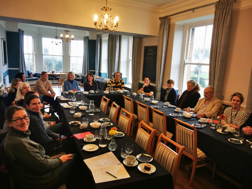 PIcture of workshop held at Foxes Hotel in Minehead showing tourism businesses form West Somerset attending a coastal networking event organised by Barrington Associates